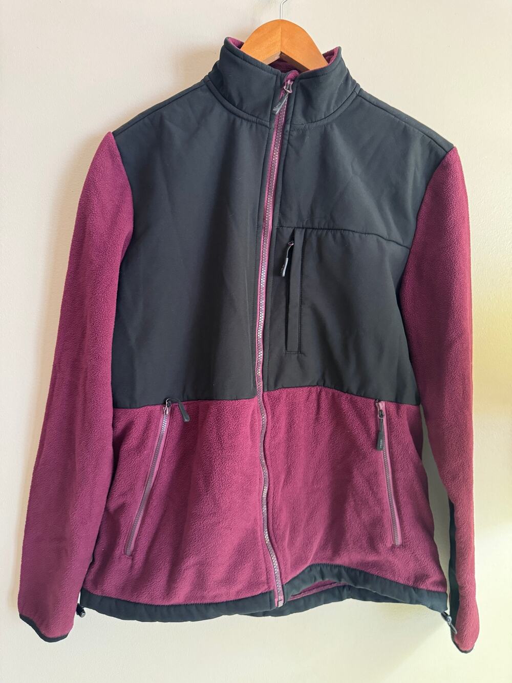 RBX X-Train Women’s Medium Burgundy Black Fleece Full Zip Jacket Athletic
